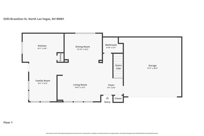 2,350/Mo, 5293 Brazelton Street North Las Vegas, NV 89081 Floor Plan View