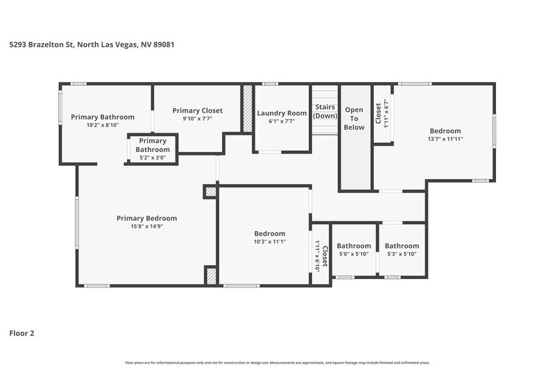 2,350/Mo, 5293 Brazelton Street North Las Vegas, NV 89081 Floor Plan View 2