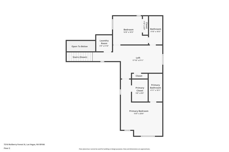1,955/Mo, 7216 Mulberry Forest Las Vegas, NV 89166 Floor Plan View 2