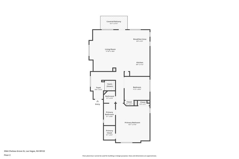 1,875/Mo, 3564 Chelsea Grove Street Las Vegas, NV 89122 Floorplan View 2