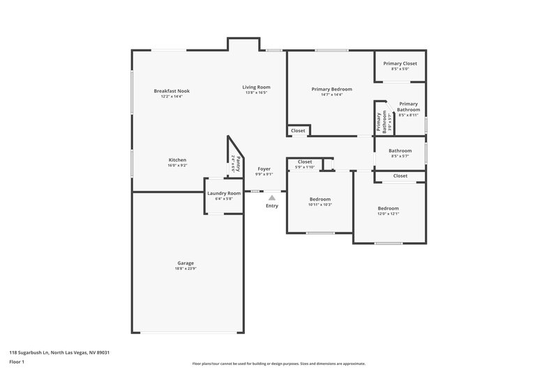 2,810/Mo, 118 Sugarbush Ln North Las Vegas, NV 89031 Floor Plan View