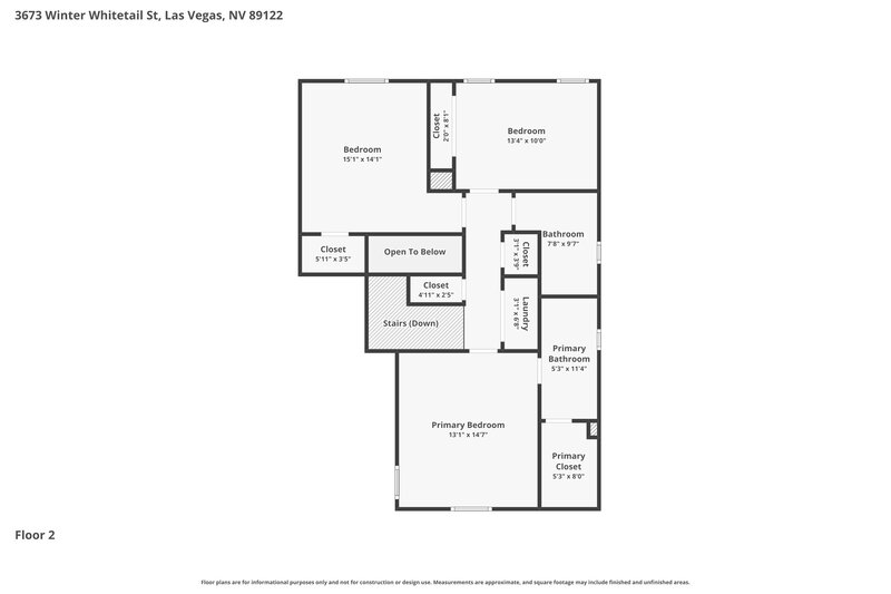 1,950/Mo, 3673 Winter Whitetail Street Las Vegas, NV 89122 Floor Plan View 2