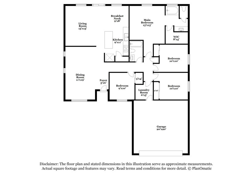 2,215/Mo, 3101 Honeysuckle Ave North Las Vegas, NV 89031 Floor Plan View