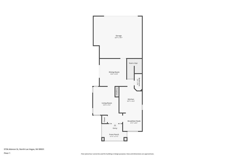 2,165/Mo, 5736 Adanon Street North Las Vegas, NV 89031 Floor Plan View