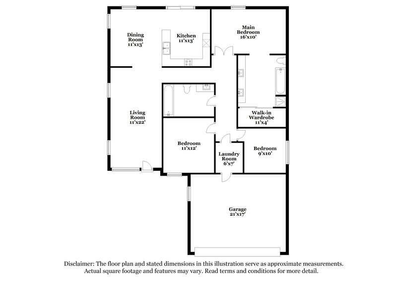 2,190/Mo, 2117 Port Antonio Court North Las Vegas, NV 89031 Floor Plan View