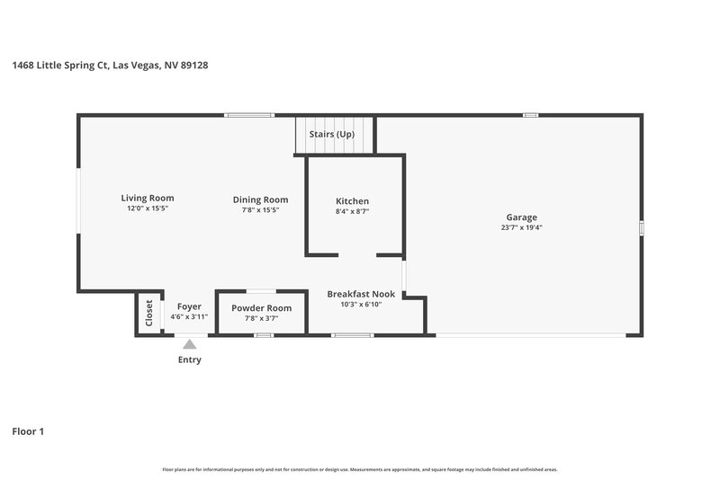 1,915/Mo, 1468 Little Spring Court Las Vegas, NV 89128 Floor Plan View