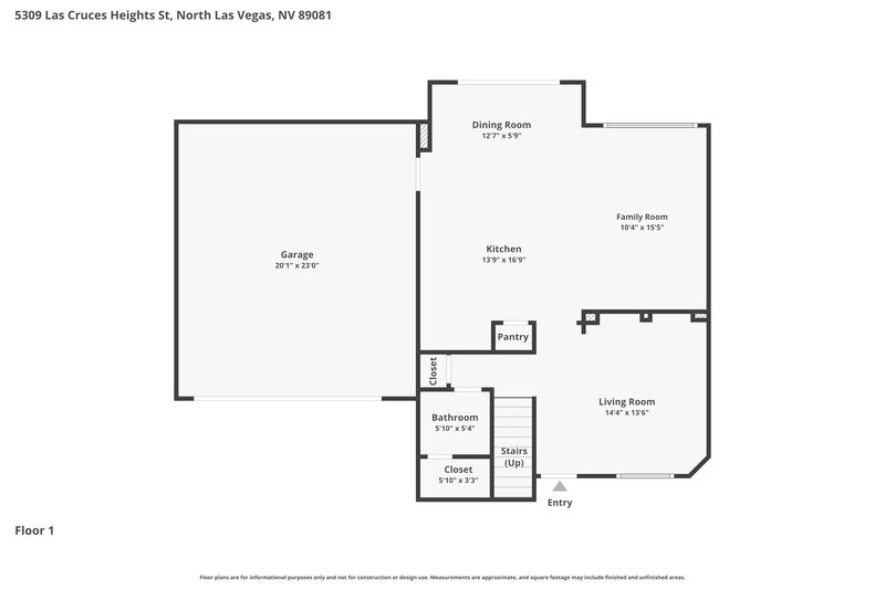 2,195/Mo, 5309 Las Cruces Heights Street North Las Vegas, NV 89081 Floor Plan View
