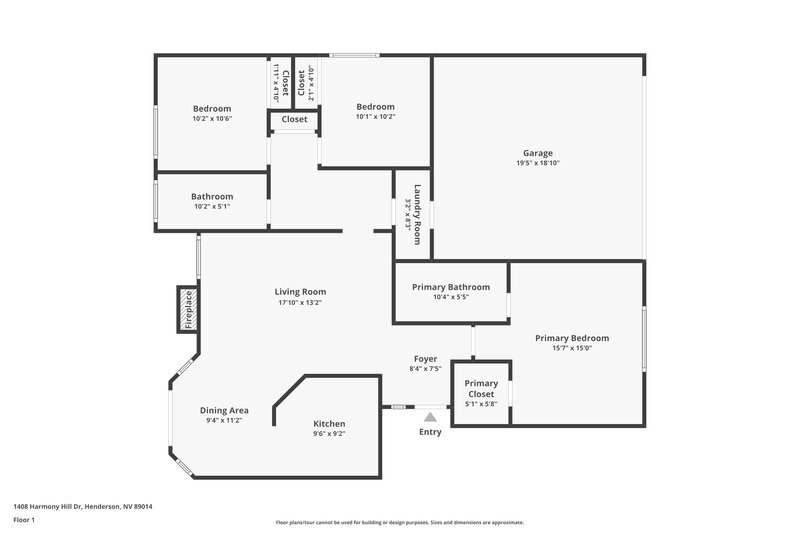 2,005/Mo, 1408 Harmony Hill Dr Henderson, NV 89014 Floor Plan View