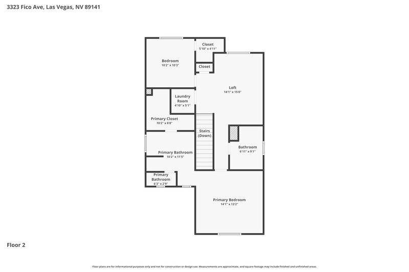 2,220/Mo, 3323 Fico Avenue Las Vegas, NV 89141 Floor Plan View 2