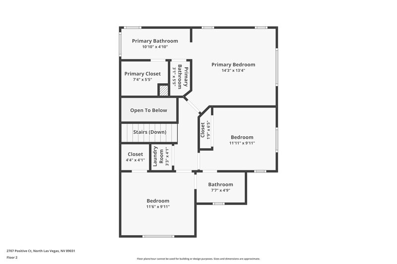 1,695/Mo, 2707 Positive Court North Las Vegas, NV 89031 Floor Plan View 2