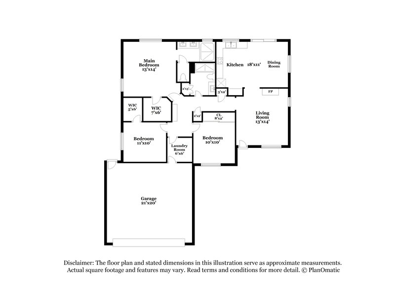 2,190/Mo, 5917 Hornbrook Ct Las Vegas, NV 89130 Floor Plan View