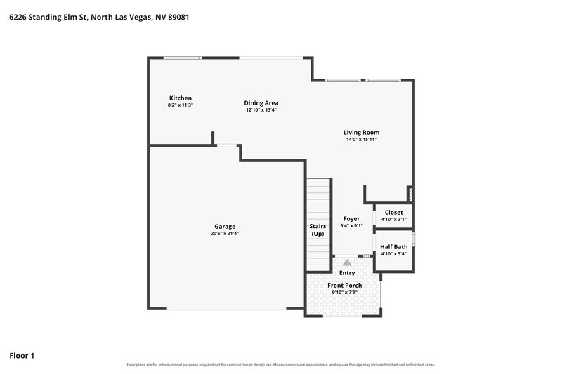 2,015/Mo, 6226 Standing Elm St North Las Vegas, NV 89081 Floor Plan View