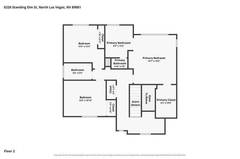 2,015/Mo, 6226 Standing Elm St North Las Vegas, NV 89081 Floor Plan View 2