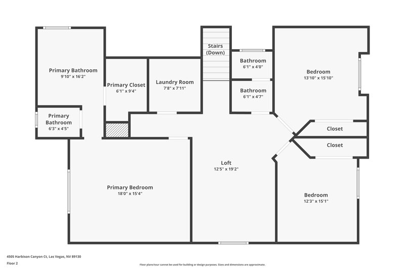 2,095/Mo, 4505 Harbison Canyon Court Las Vegas, NV 89130 Floor Plan View 2