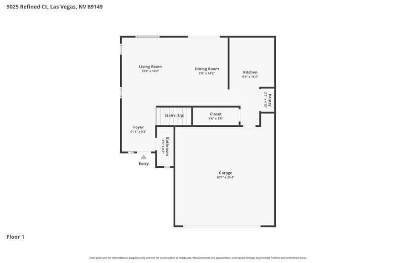 2,080/Mo, 9025 Refined Court Las Vegas, NV 89149 Floor Plan View