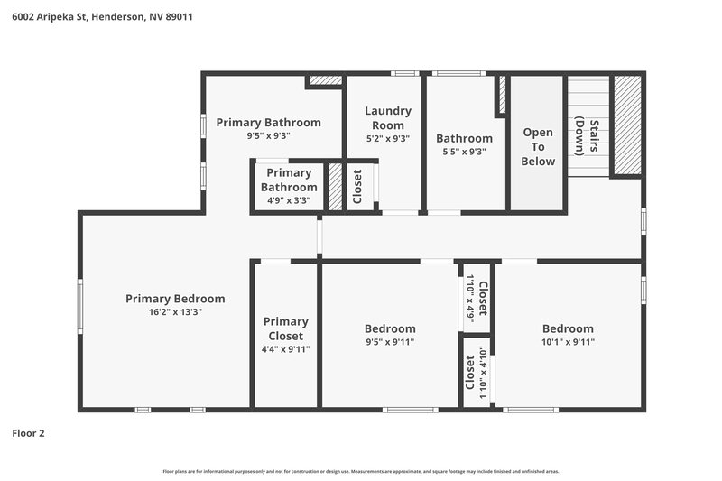 1,925/Mo, 6002 Aripeka Street Henderson, NV 89011 Floor Plan View