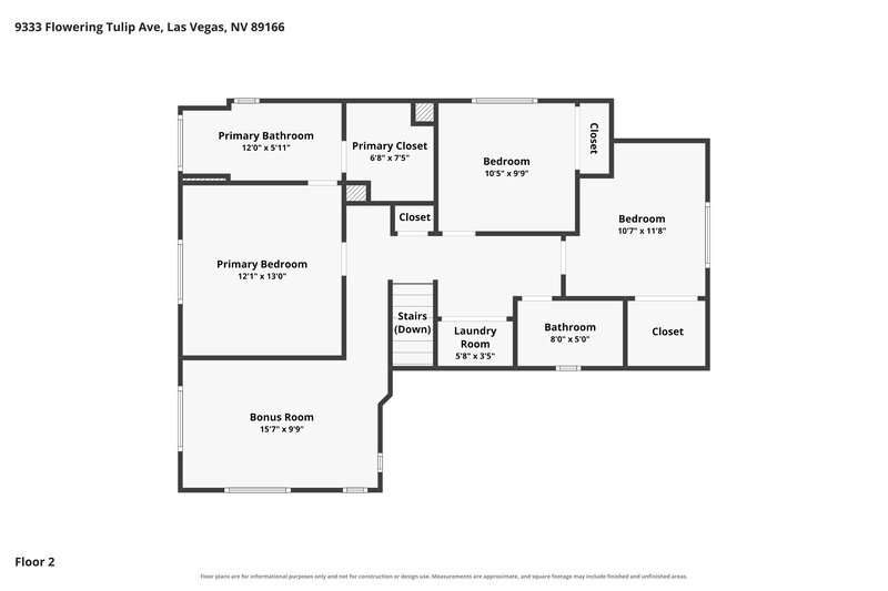 2,320/Mo, 9333 Flowering Tulip Ave Las Vegas, NV 89166 Floor Plan View 2