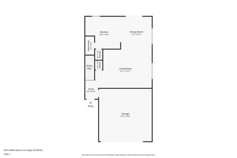 2,160/Mo, 6017 Pebble Grey Lane Las Vegas, NV 89130 Floor Plan View