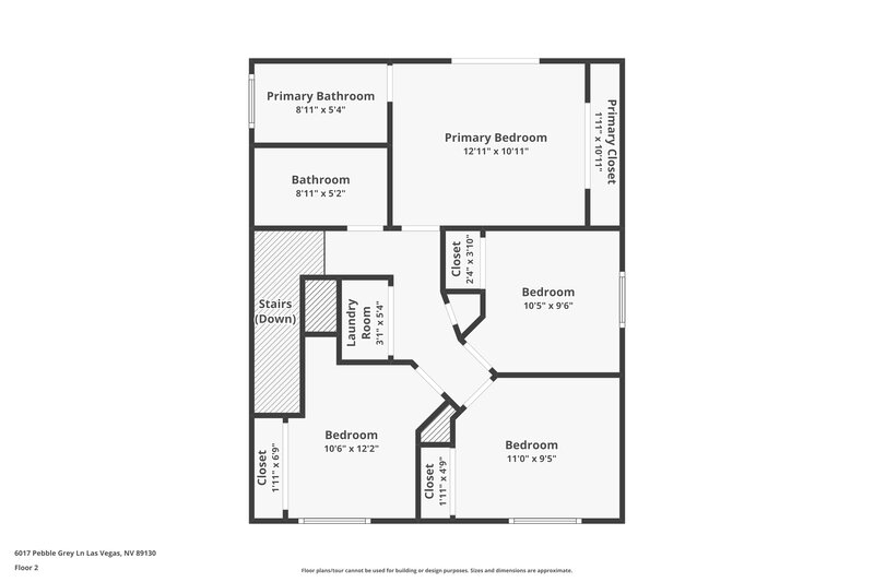 2,160/Mo, 6017 Pebble Grey Lane Las Vegas, NV 89130 Floor Plan View 2