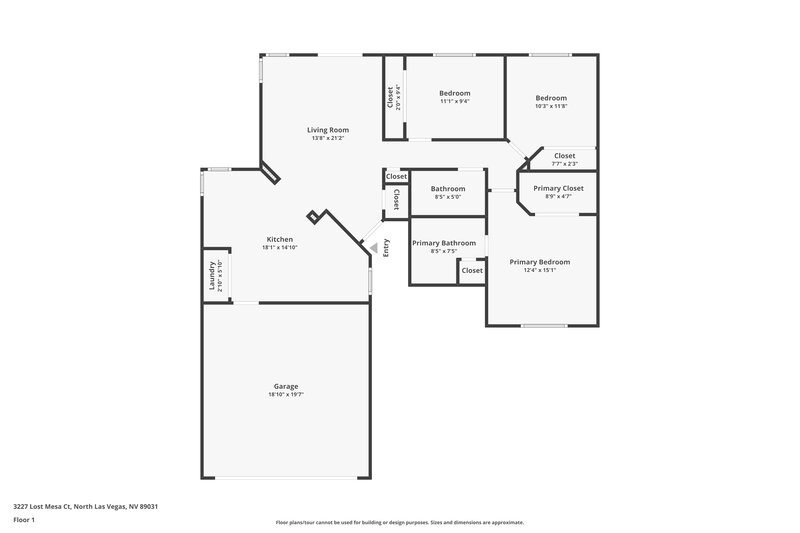 1,665/Mo, 3227 Lost Mesa Ct North Las Vegas, NV 89031 Floor Plan View
