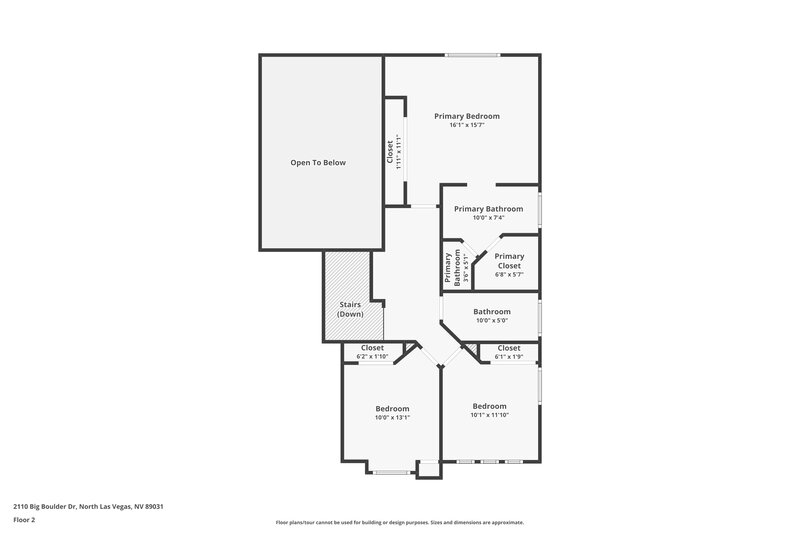 1,850/Mo, 2110 Big Boulder Drive North Las Vegas, NV 89031 Floor Plan View 2