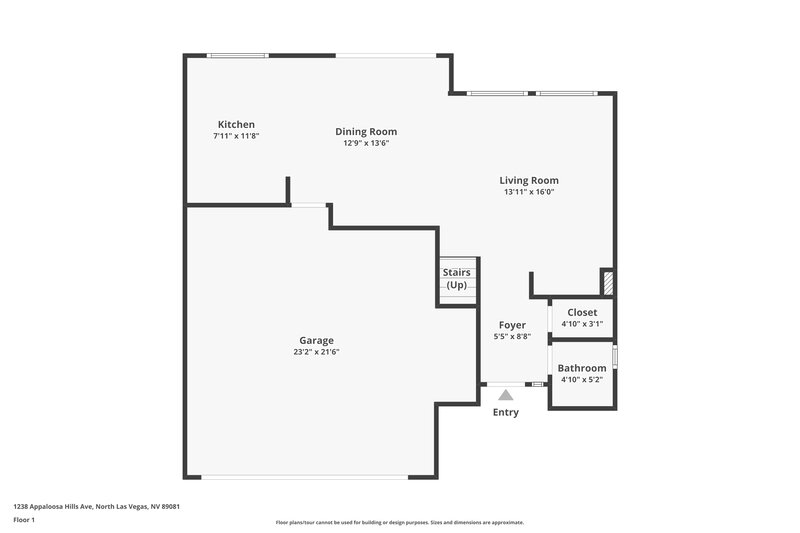 1,970/Mo, 1238 Appaloosa Hills Avenue North Las Vegas, NV 89081 Floor Plan View