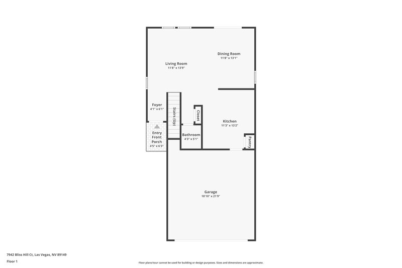 1,805/Mo, 7942 Bliss Hill Court Las Vegas, NV 89149 Floor Plan View