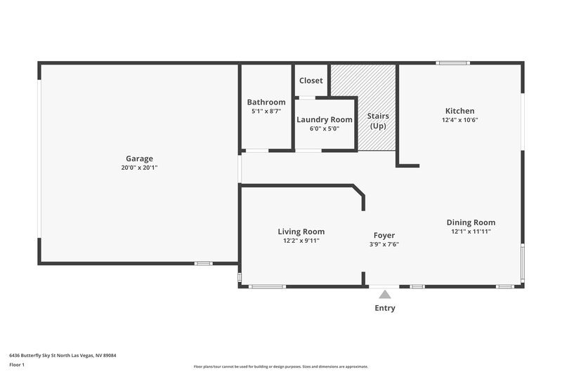 2,020/Mo, 6436 Butterfly Sky Street North Las Vegas, NV 89084 Floor Plan View