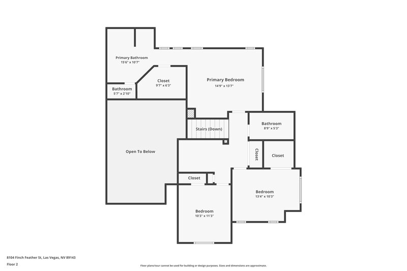 2,590/Mo, 8104 Finch Feather Street Las Vegas, NV 89143 Floor Plan View 2