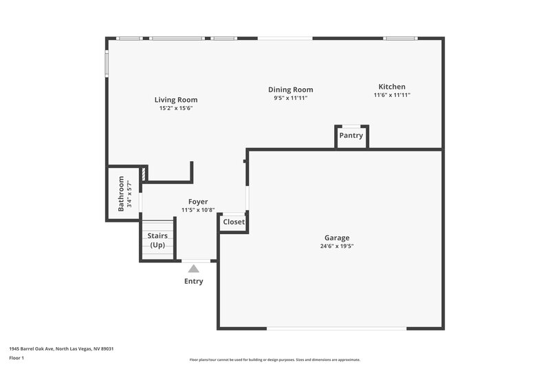 2,085/Mo, 1945 Barrel Oak Avenue North Las Vegas, NV 89031 Floor Plan View
