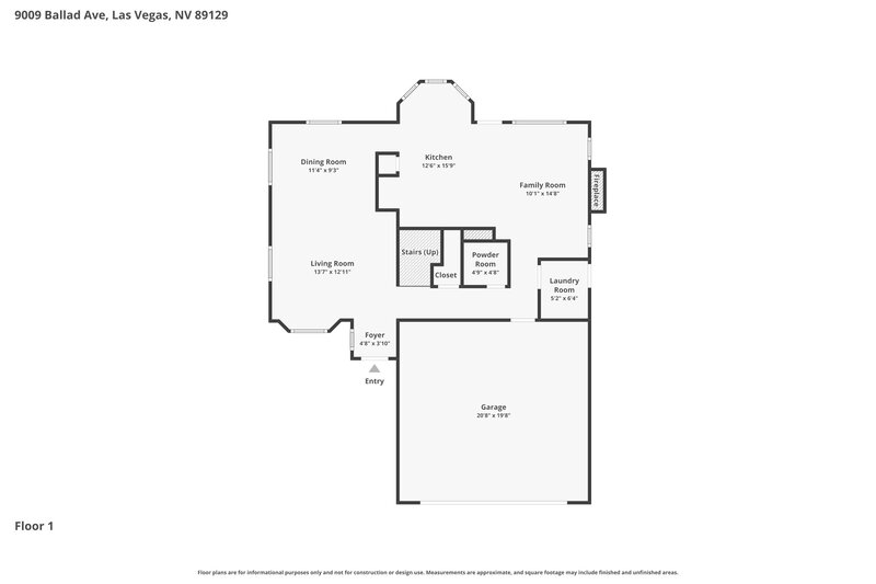 2,090/Mo, 9009 Ballad Avenue Las Vegas, NV 89129 Floor Plan View