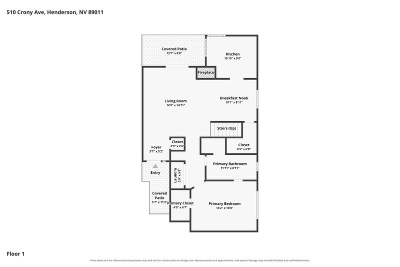 1,815/Mo, 510 Crony Avenue Henderson, NV 89011 Floor Plan View 2