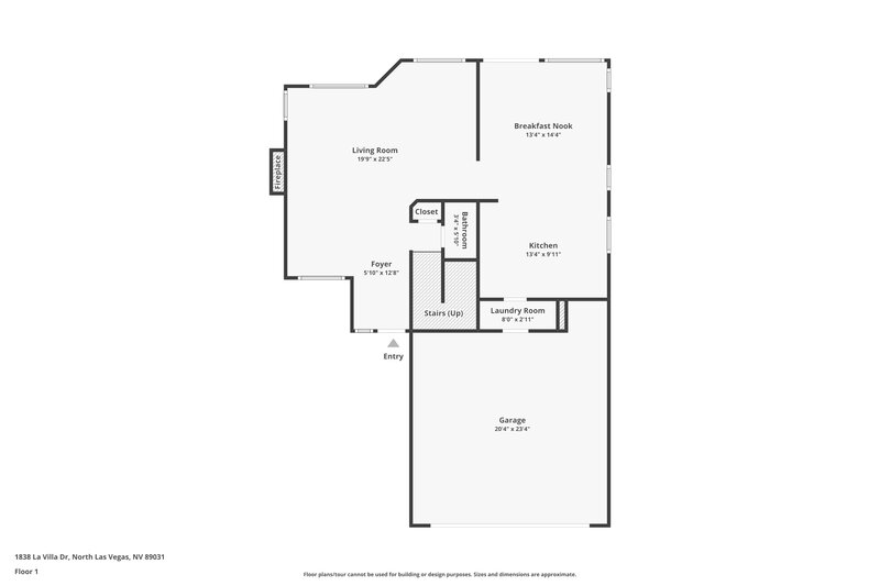 1,850/Mo, 1838 La Villa Drive North Las Vegas, NV 89031 Floor Plan View