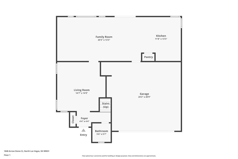 1,865/Mo, 1848 Arrow Stone Ct North Las Vegas, NV 89031 Floor Plan View