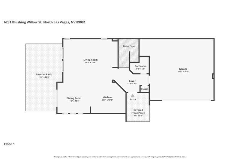 2,070/Mo, 6231 Blushing Willow St North Las Vegas, NV 89081 Floor Plan View