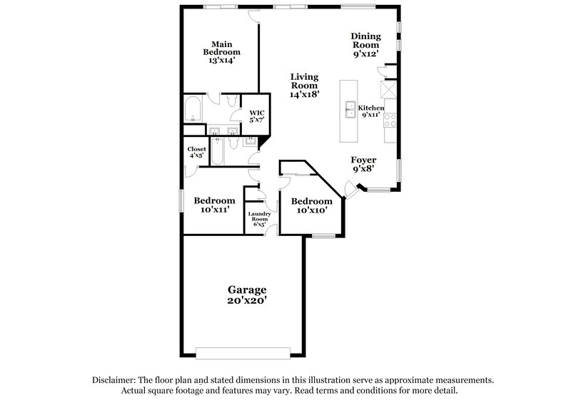 2,070/Mo, 5936 Crestmont Dr North Las Vegas, NV 89031 Floor Plan View
