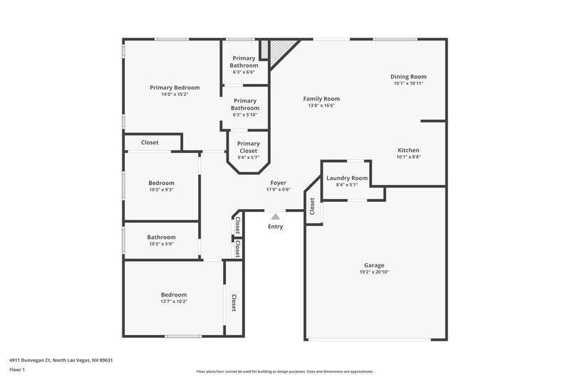 1,795/Mo, 4911 Dunvegan Court North Las Vegas, NV 89031 Floorplan View