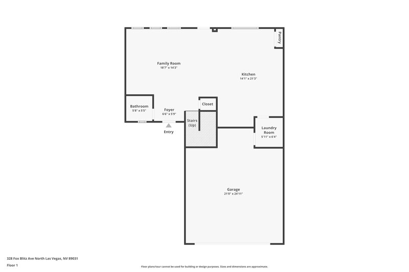 2,050/Mo, 328 Fox Blitz Ave North Las Vegas, NV 89031 Floor Plan View