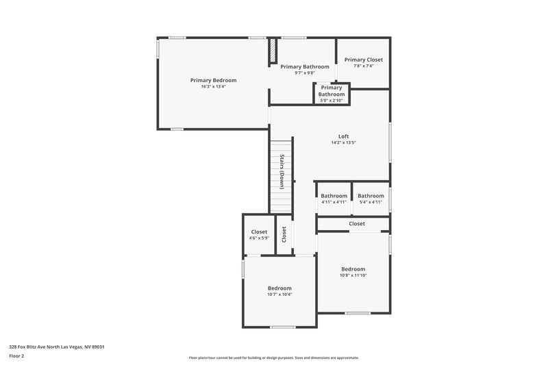 2,050/Mo, 328 Fox Blitz Ave North Las Vegas, NV 89031 Floor Plan View 2