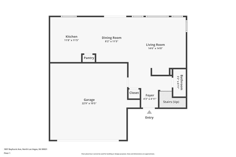 2,195/Mo, 1857 Bayhurst Ave North Las Vegas, NV 89031 Floor Plan View