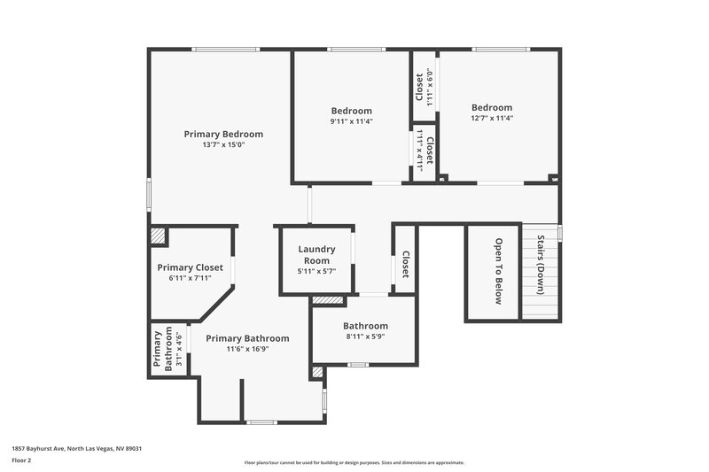 2,195/Mo, 1857 Bayhurst Ave North Las Vegas, NV 89031 Floor Plan View 2