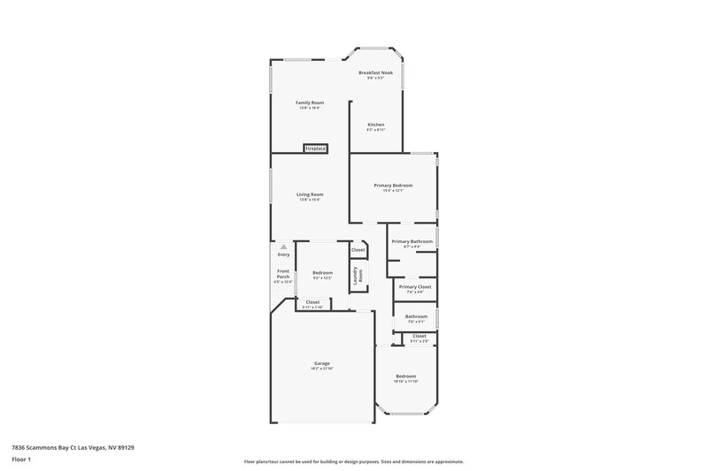 2,030/Mo, 7836 Scammons Bay Ct Las Vegas, NV 89129 Floor Plan View