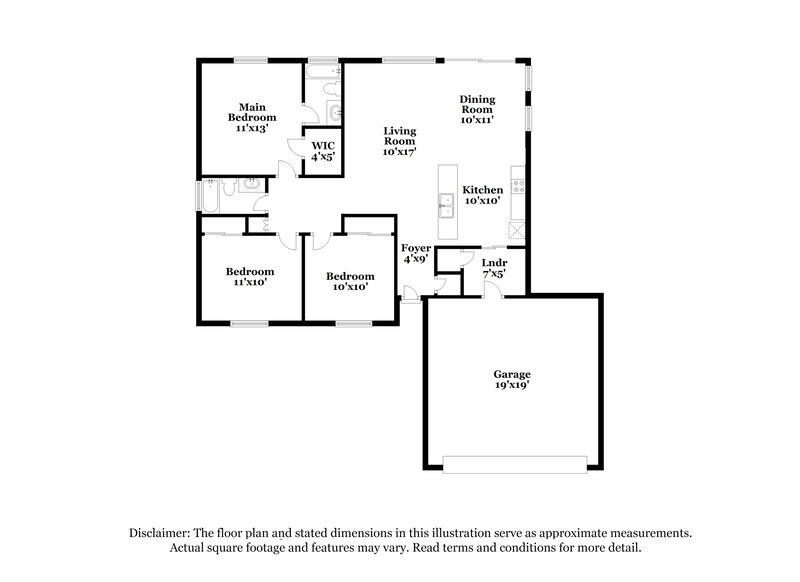 1,820/Mo, 5533 Soft Whispers St North Las Vegas, NV 89031 Floor Plan View