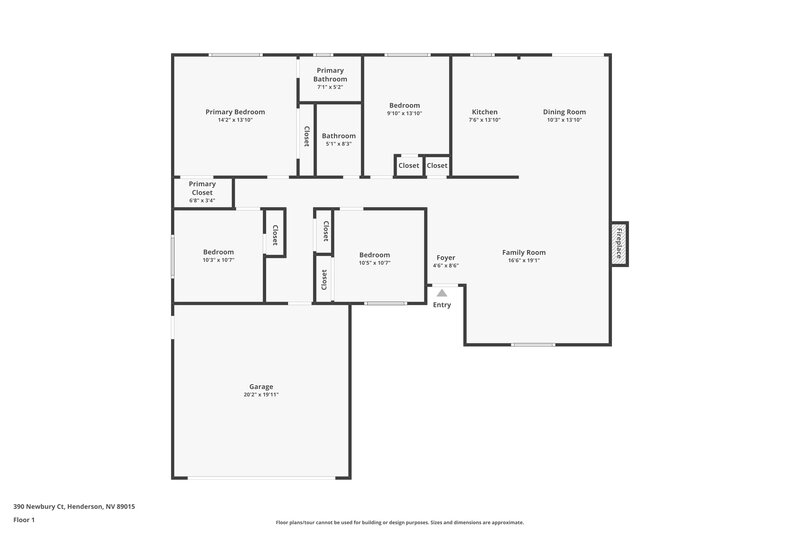 1,885/Mo, 390 Newbury Ct Henderson, NV 89015 Floor Plan View