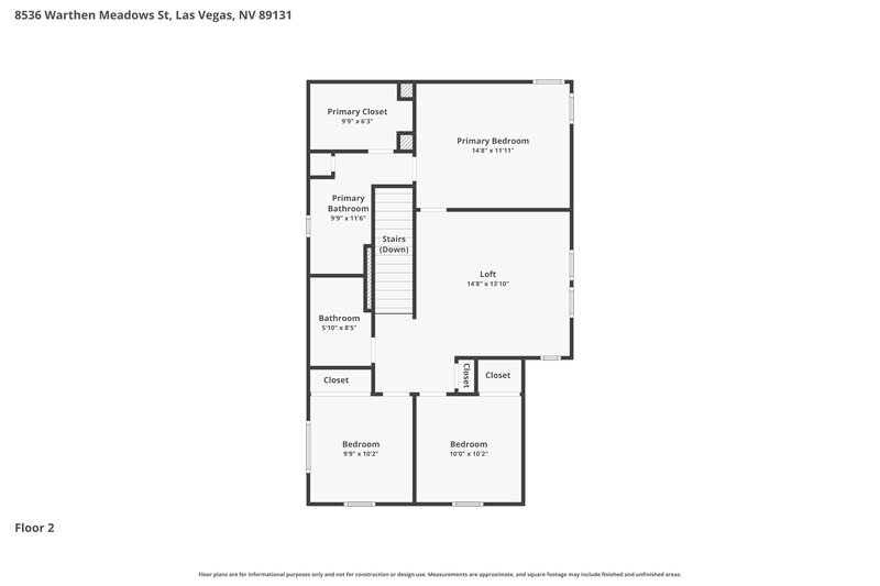 2,195/Mo, 8536 Warthen Meadows St Las Vegas, NV 89131 Floor Plan View 2