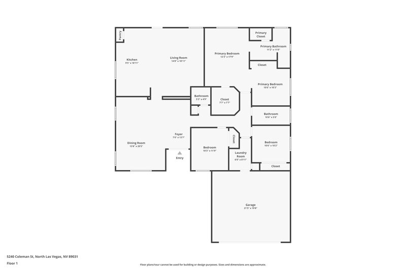 2,110/Mo, 5240 Coleman St North Las Vegas, NV 89031 Floor Plan View