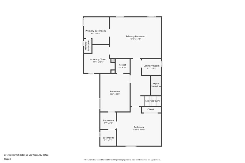2,120/Mo, 3743 Winter Whitetail St Las Vegas, NV 89122 Floor Plan View 2