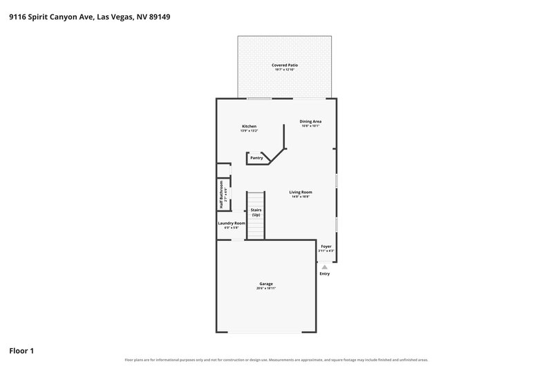 2,150/Mo, 9116 Spirit Canyon Ave Las Vegas, NV 89149 Floor Plan View