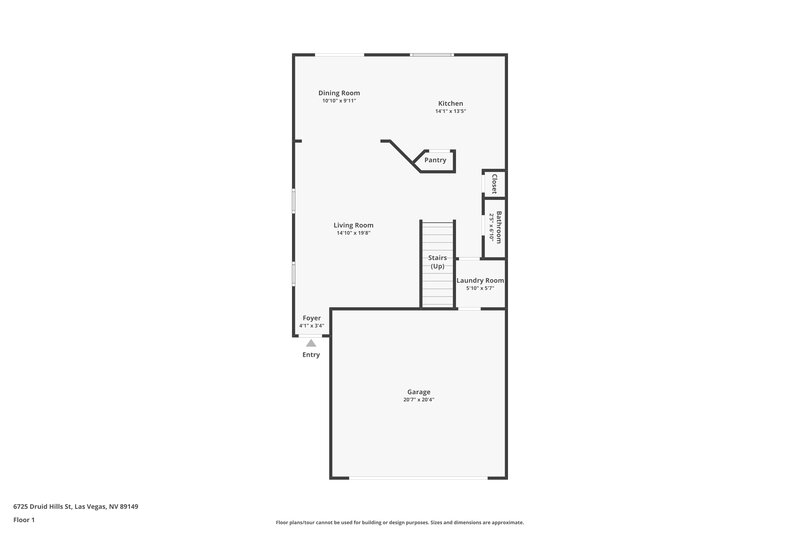 2,275/Mo, 6725 Druid Hills Street Las Vegas, NV 89149 Floor Plan View