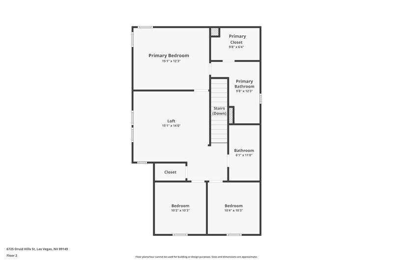 2,275/Mo, 6725 Druid Hills Street Las Vegas, NV 89149 Floor Plan View 2